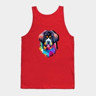 Cute Newfoundland Dog Watercolor Tank Top